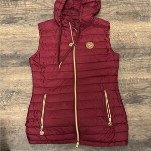 Aubrion Packable Hooded Vest - Burgundy